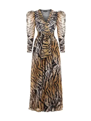 Tigerprint-Langes Kleid