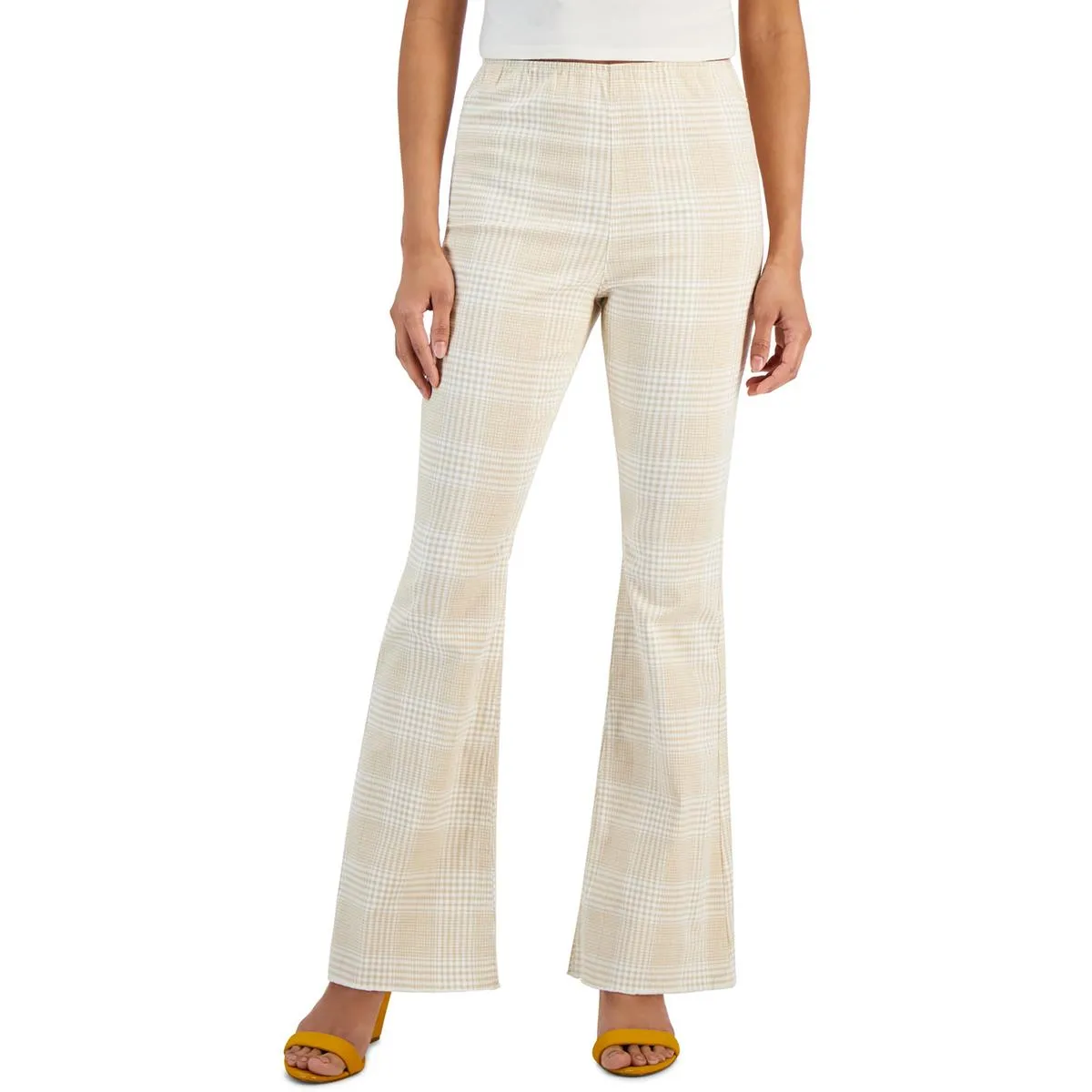 Tinseltown Damen Junior High Waist Raw Saum Schlagjeans