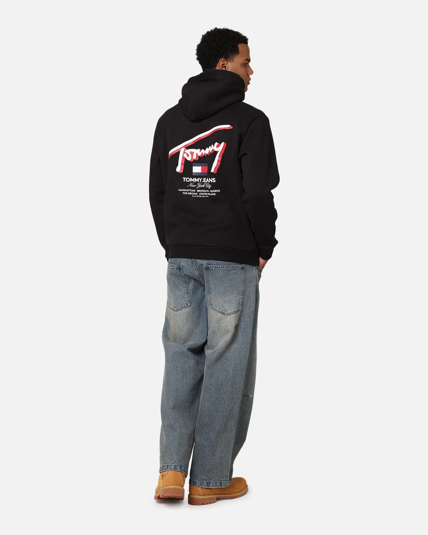 Tommy Jeans Reg 3D Street TJ Kapuzenpullover Schwarz