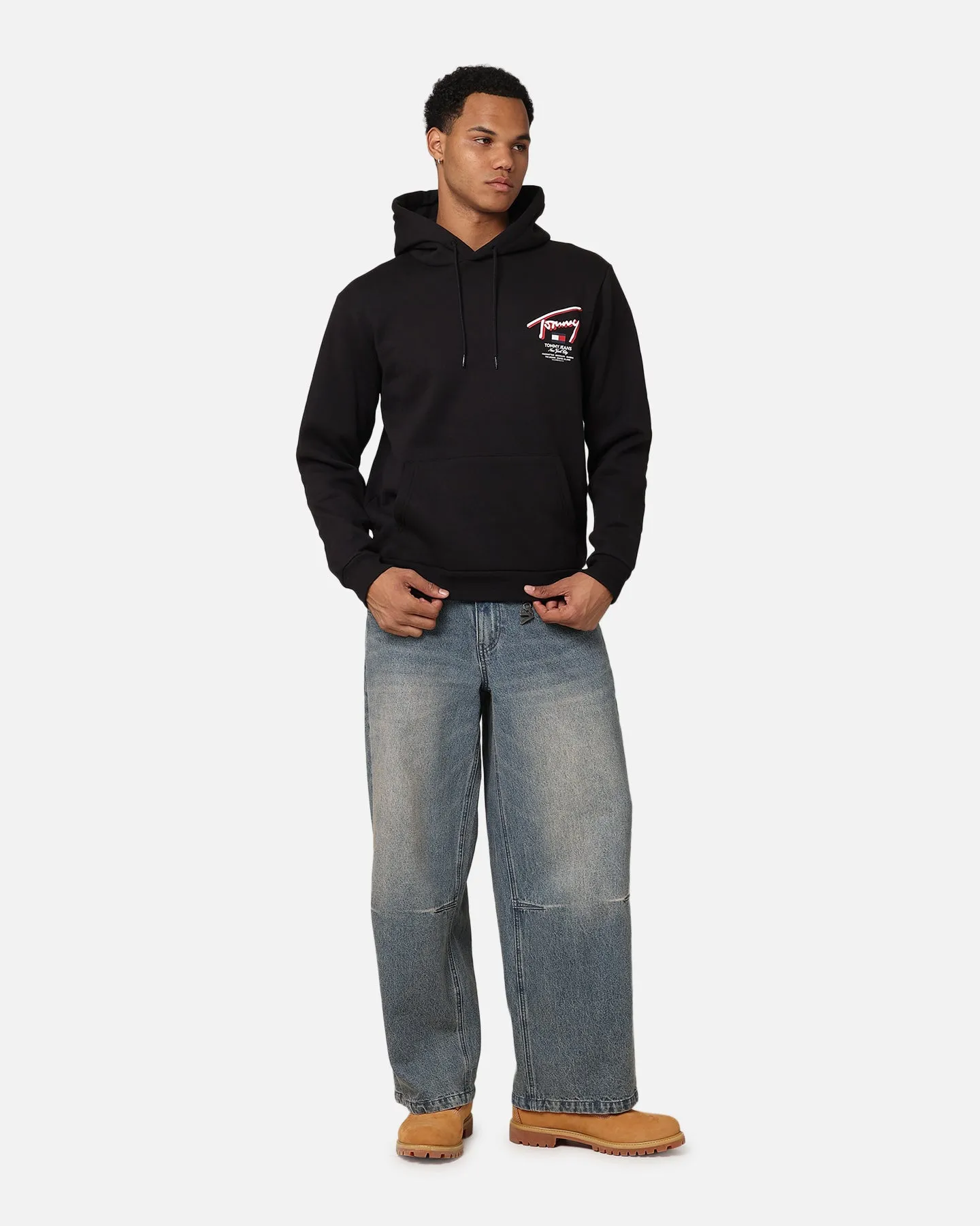 Tommy Jeans Reg 3D Street TJ Kapuzenpullover Schwarz