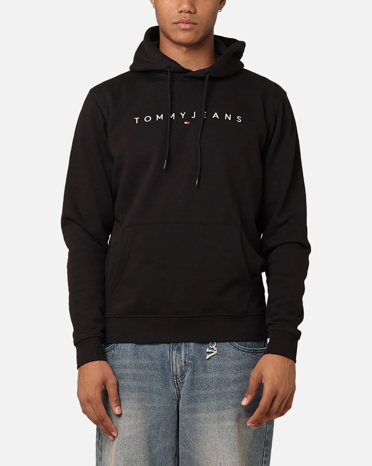 Tommy Jeans Reg Linear Logo Hoodie Schwarz