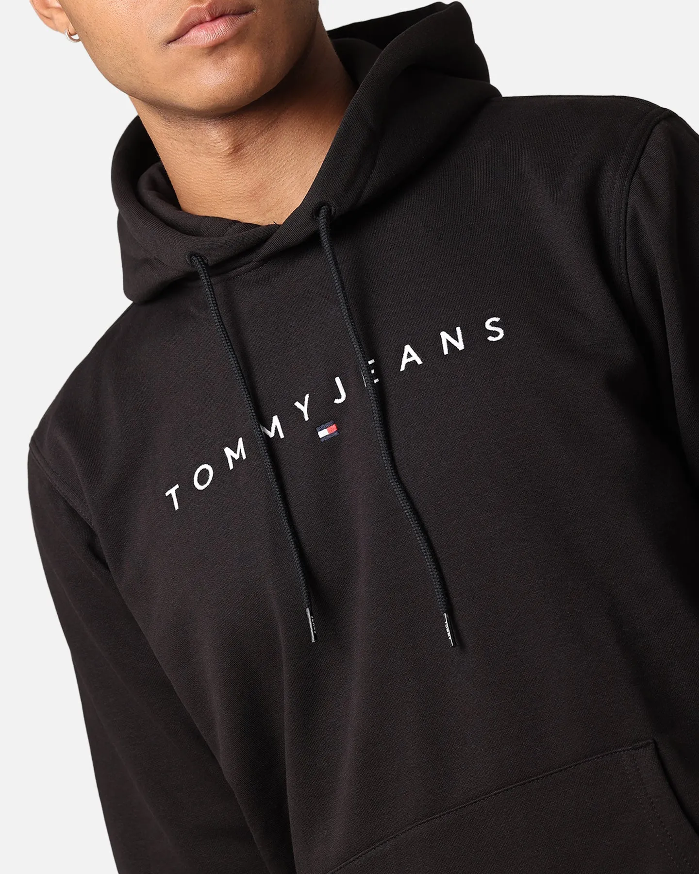 Tommy Jeans Reg Linear Logo Hoodie Schwarz