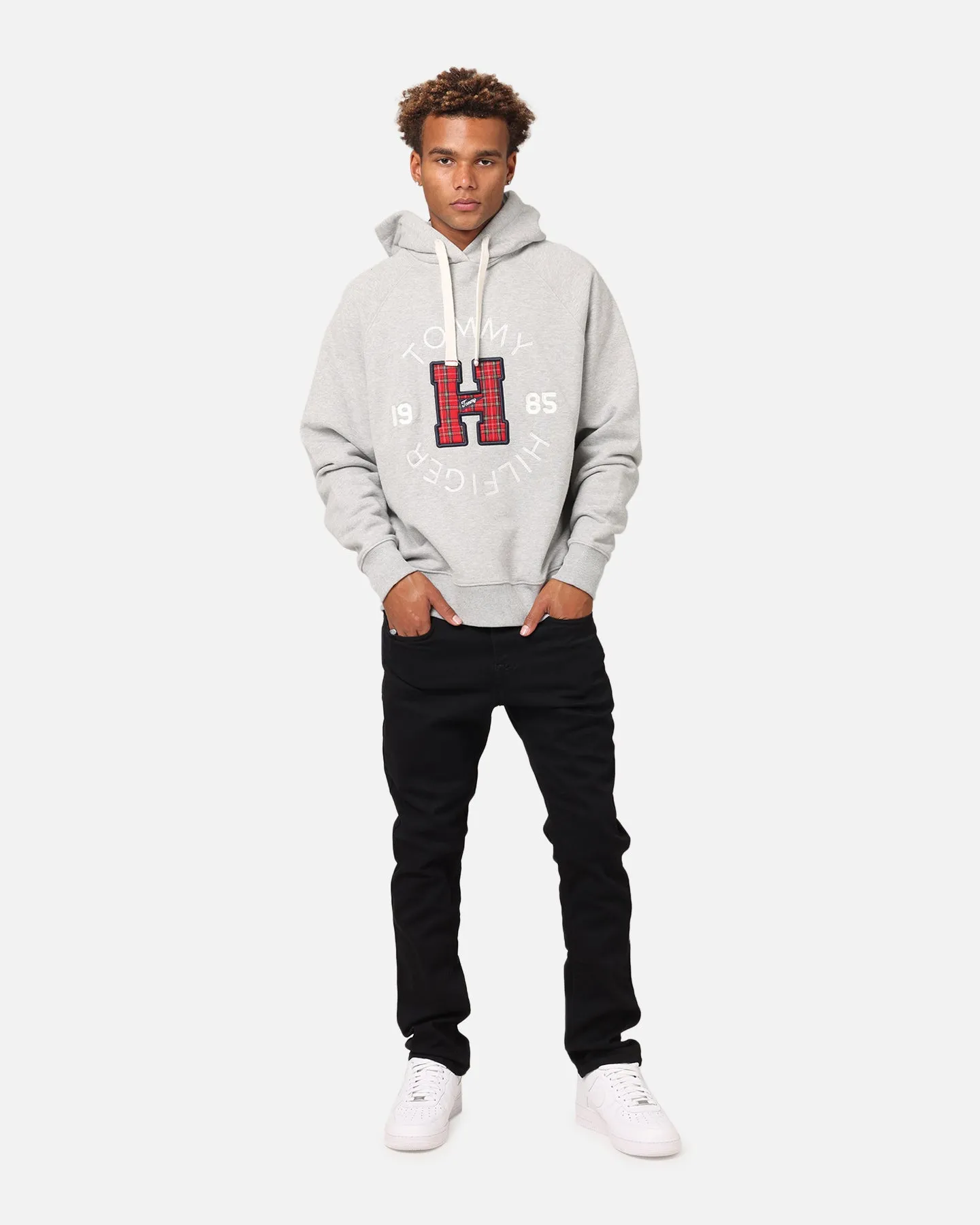 Tommy Jeans Terry Hoodie Hellgrau Heat