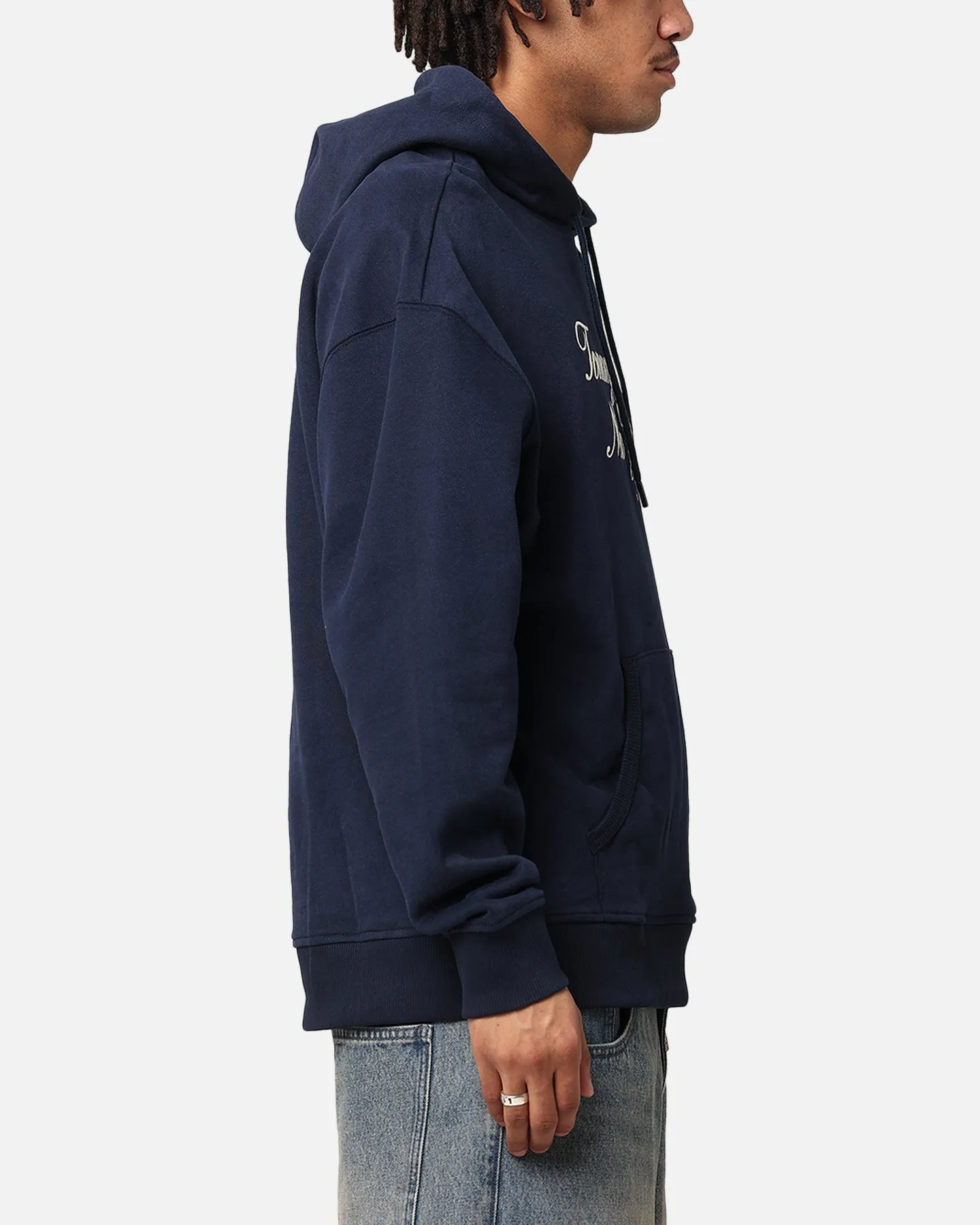 Tommy Jeans TJM Luxe Serif Relax Kapuzenpullover Dunkel Nachtblau