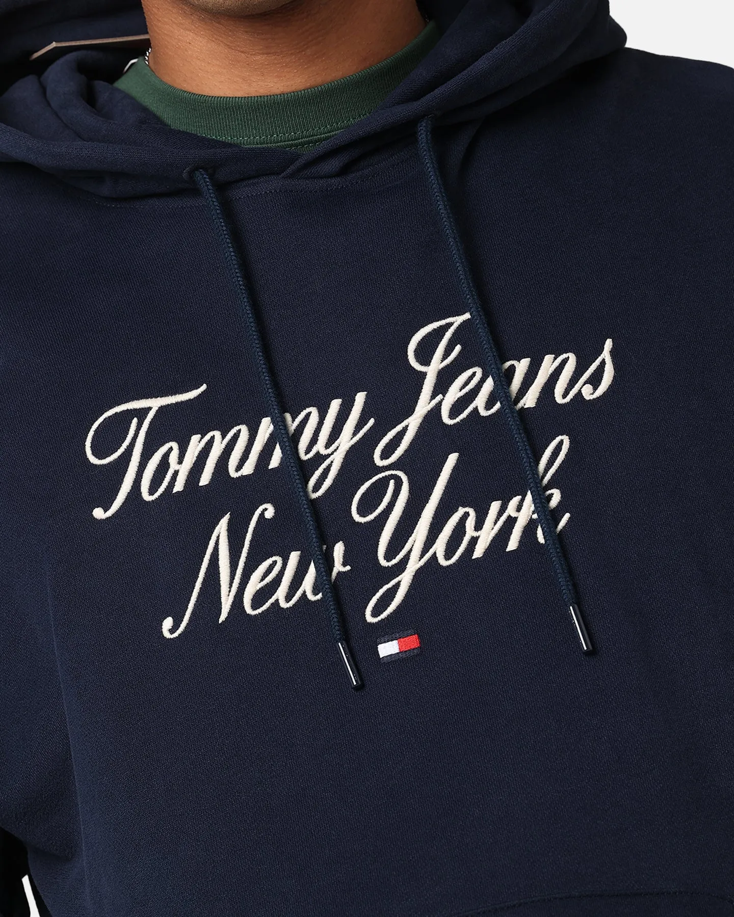 Tommy Jeans TJM Luxe Serif Relax Kapuzenpullover Dunkel Nachtblau