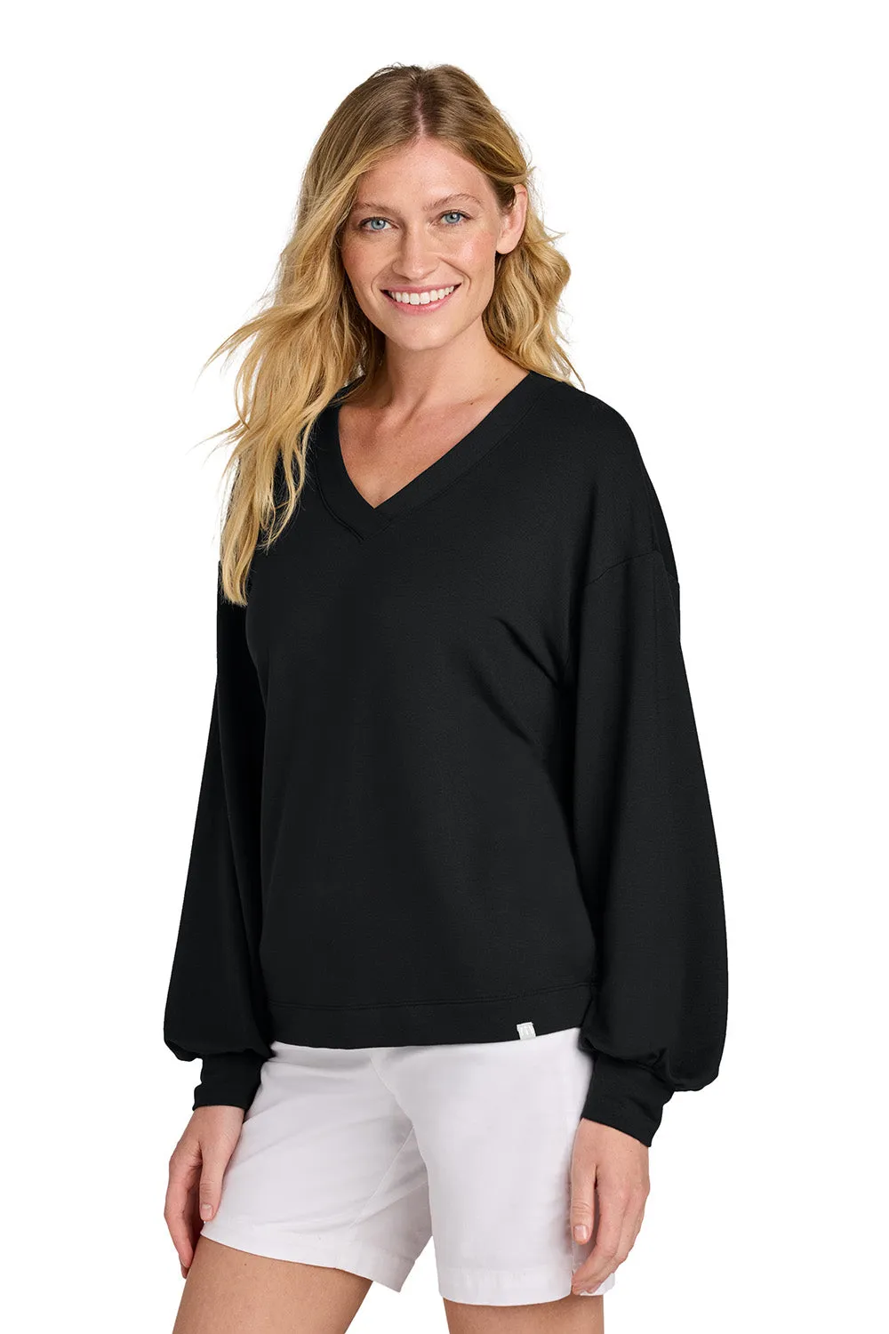 TravisMathew Damen Long Weekend V-Ausschnitt Sweatshirt - Schwarz