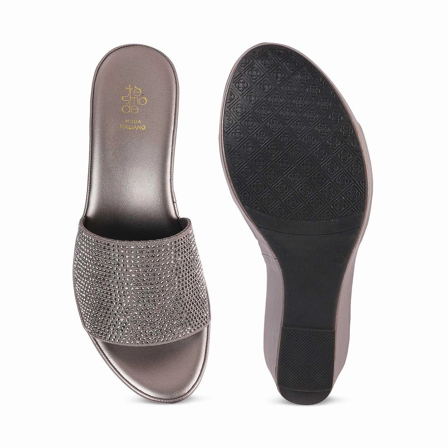 Tresmodde Tonsanw Pewter Women's Dress Wedge Sandals