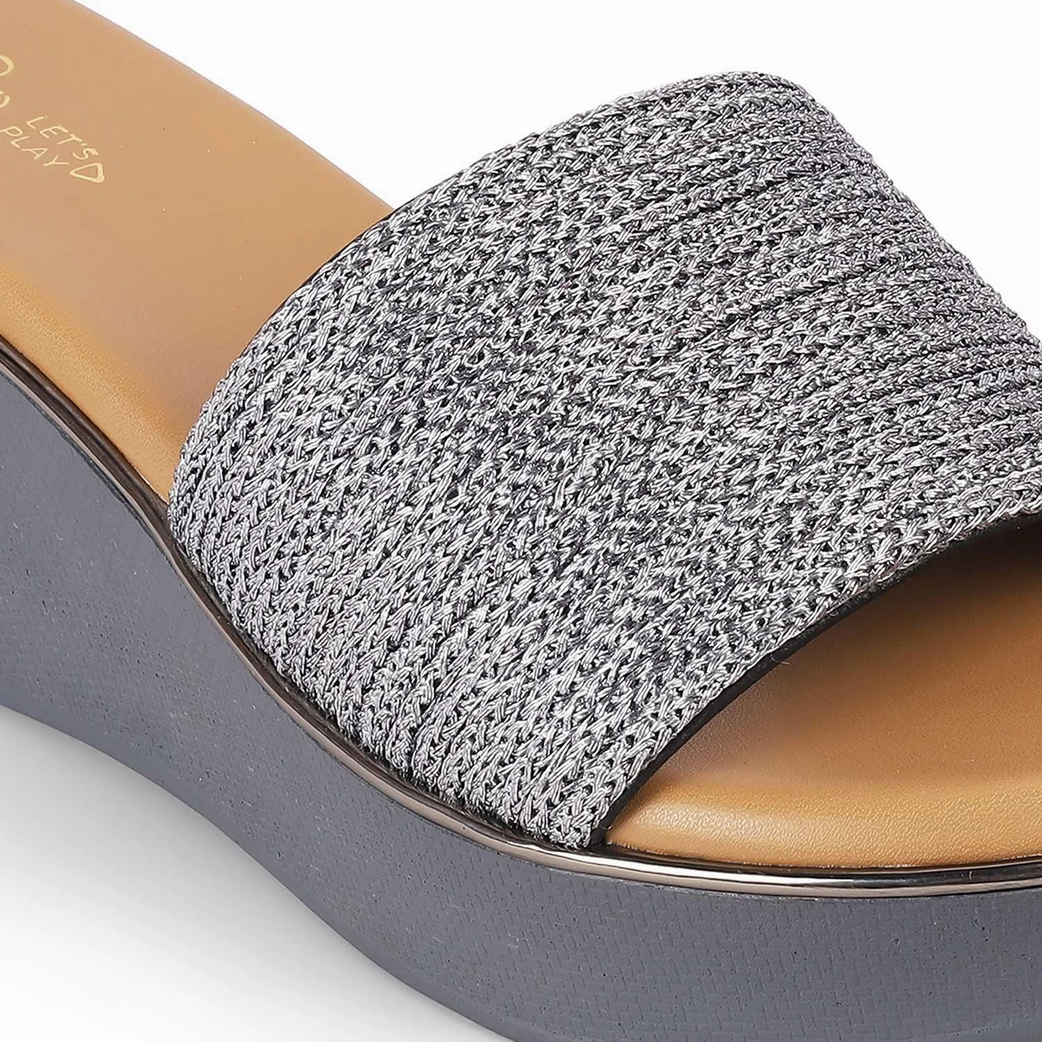 Tresmode Alake Pewter Women's Dress Wedge Sandals