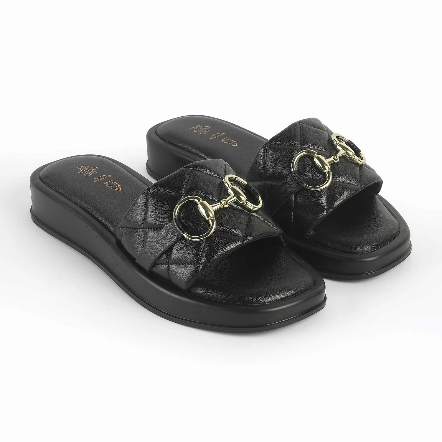 Tresmode Arezzo Schwarze Damen Freizeit Keilabsatzschuhe