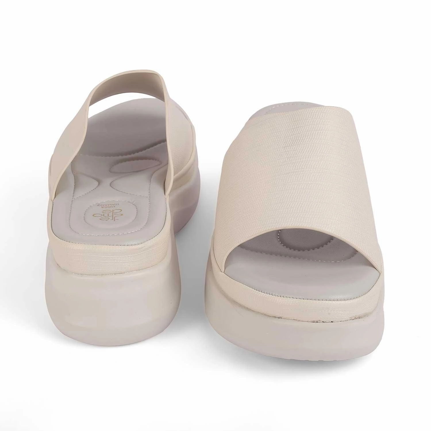 Tresmode San Weiße Damen Freizeit Keilabsatz Sandalen