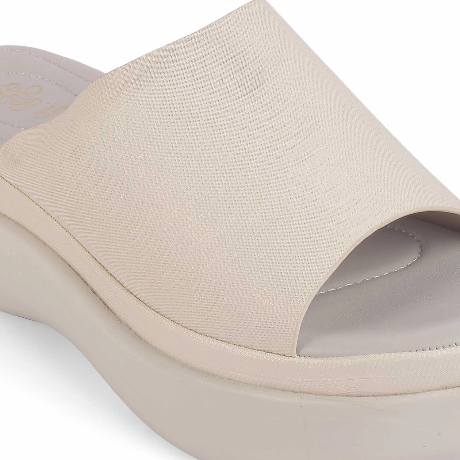 Tresmode San Weiße Damen Freizeit Keilabsatz Sandalen