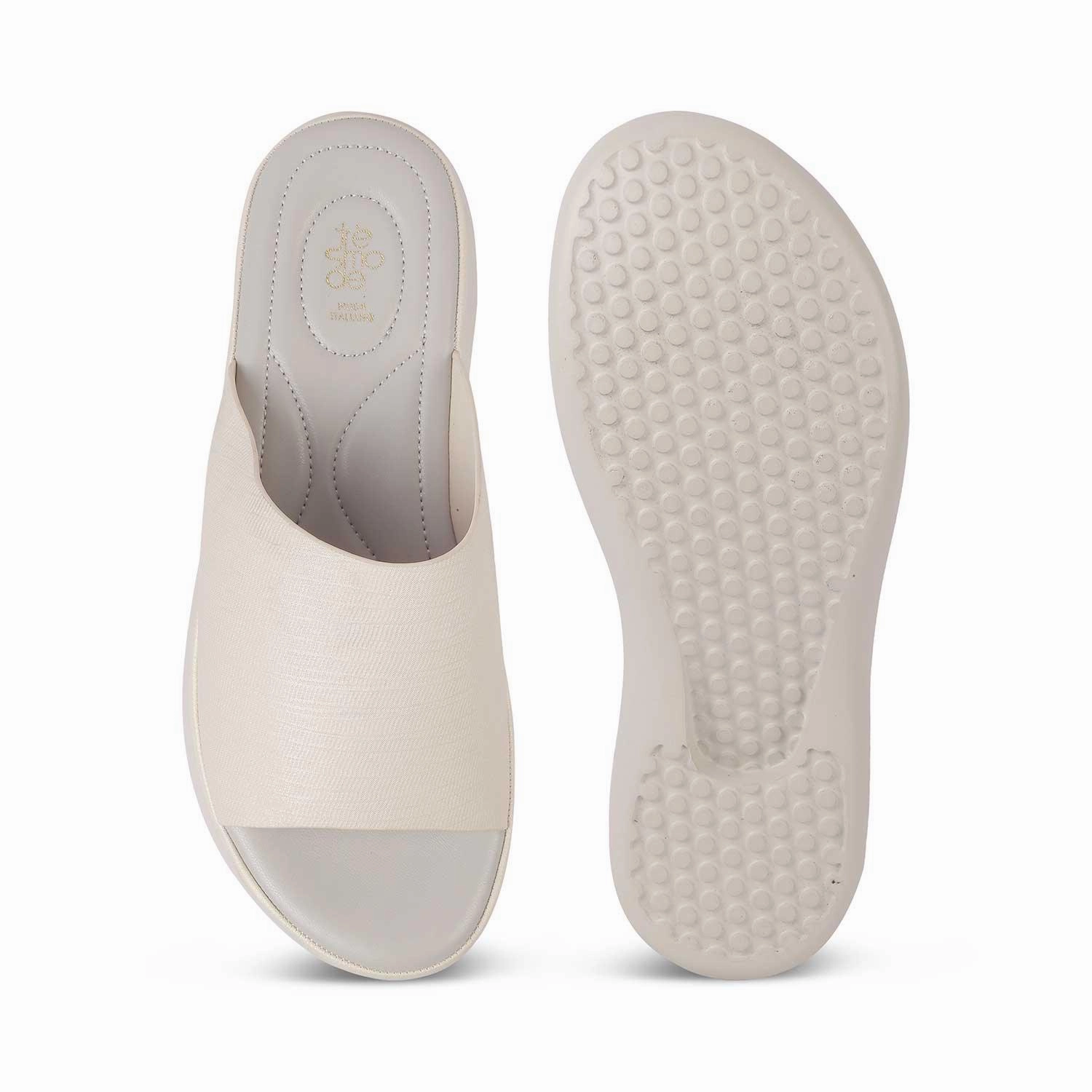 Tresmode San Weiße Damen Freizeit Keilabsatz Sandalen