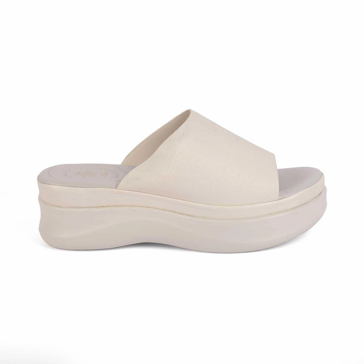Tresmode San Weiße Damen Freizeit Keilabsatz Sandalen