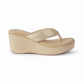 Tresmode Thede Beige Women's Dress Wedge Heel Sandals