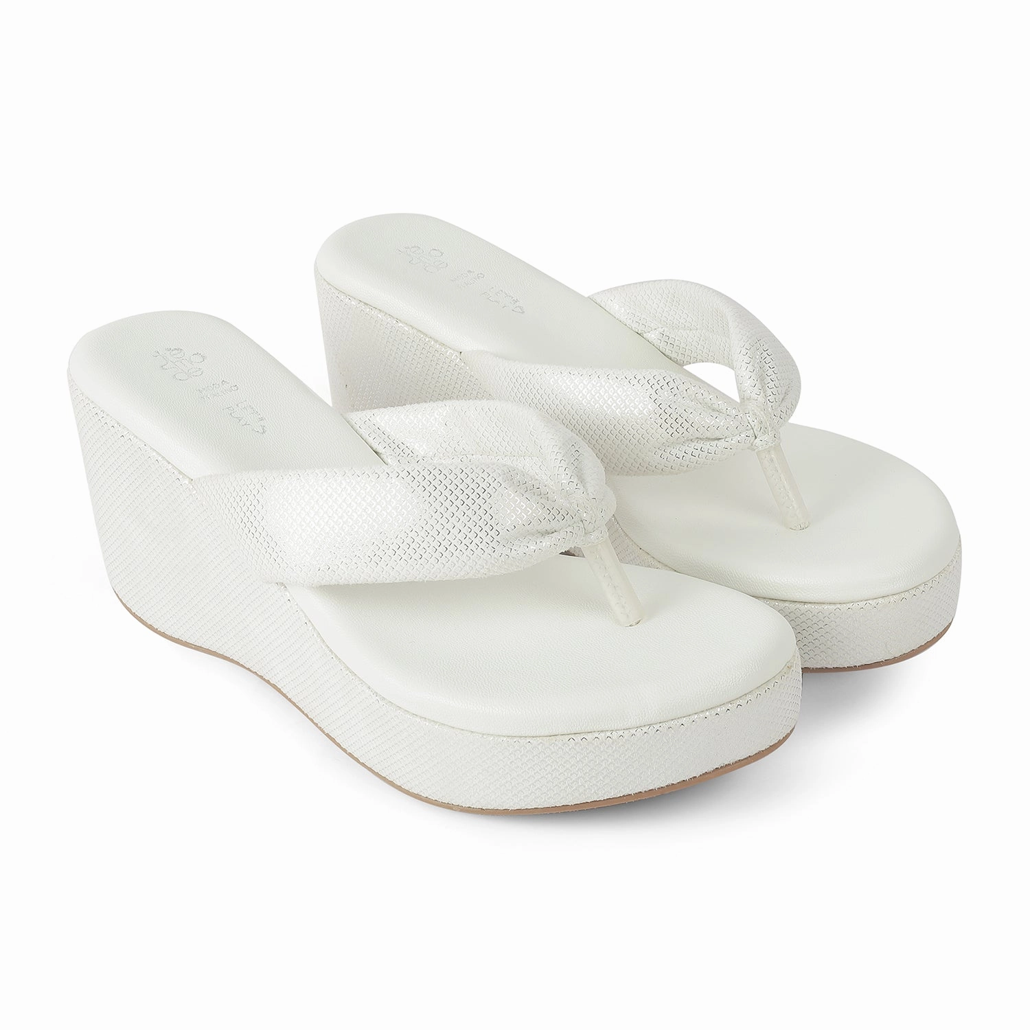 Tresmode Thede White Women's Dress Wedge Heel Sandals