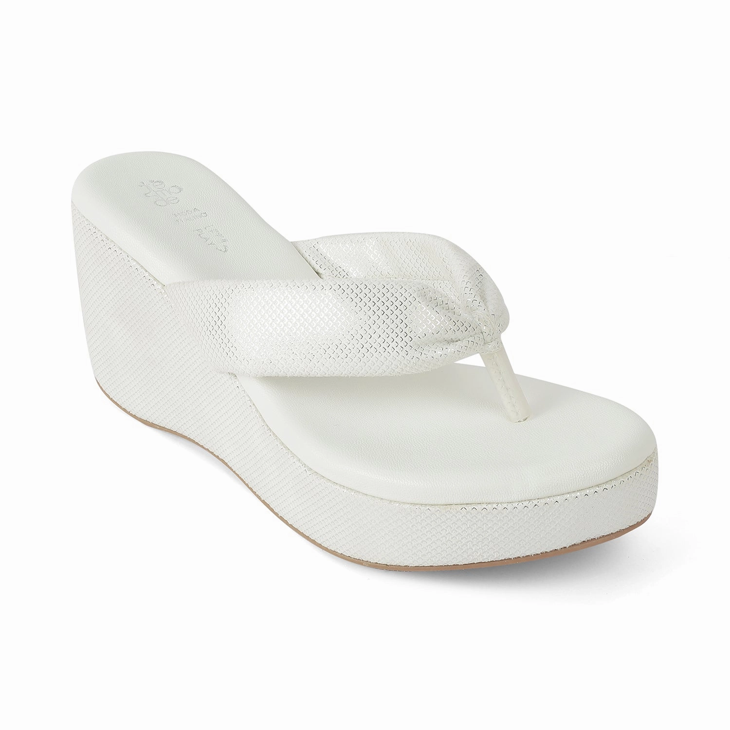Tresmode Thede White Women's Dress Wedge Heel Sandals