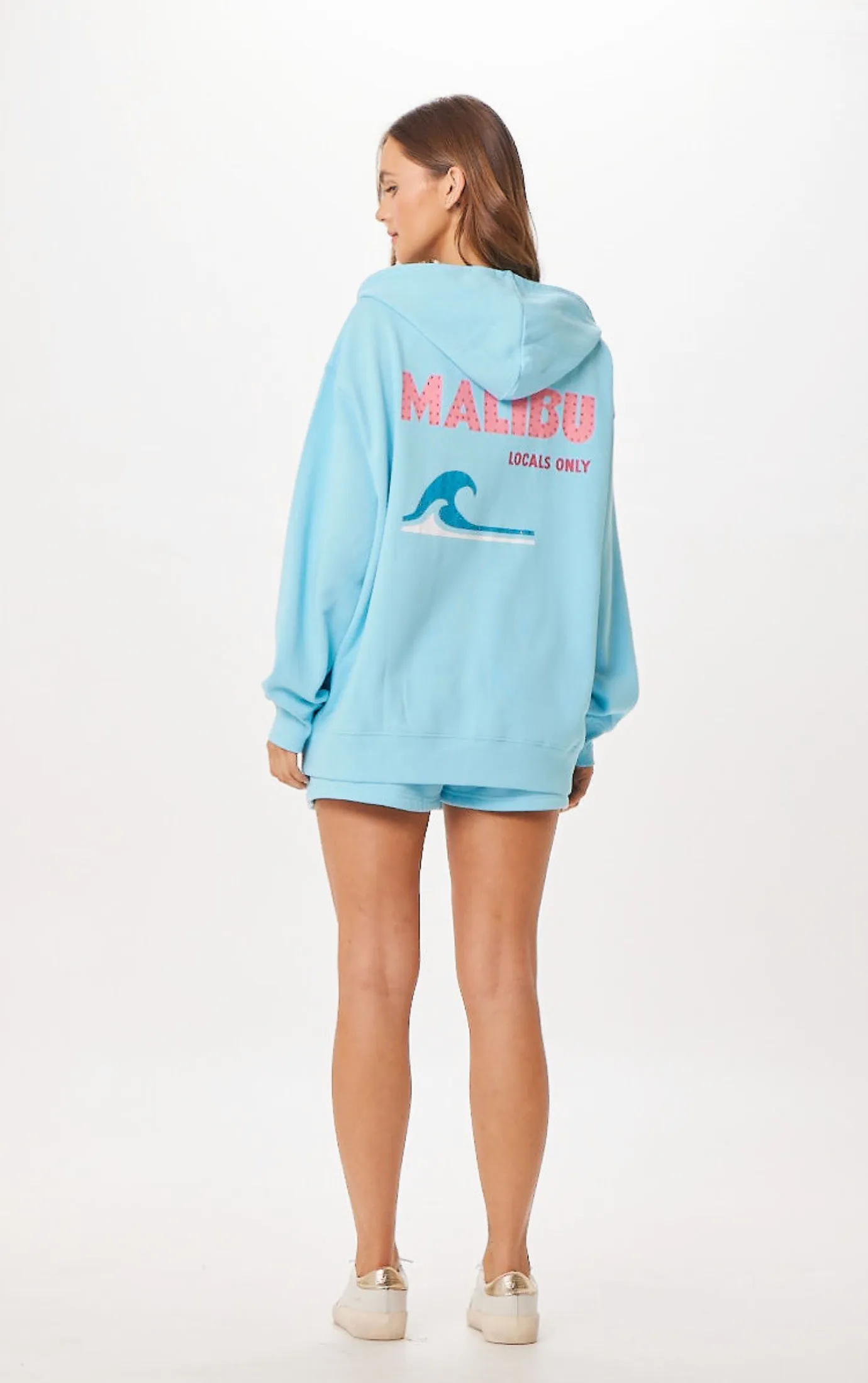 Tropisch blaue Malibu Jet Setter Surf Wash Reißverschluss-Jacke