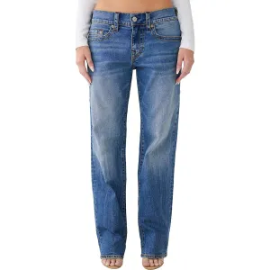 True Religion Damen Ricki Whisker Wash Relaxed Straight Leg Jeans
