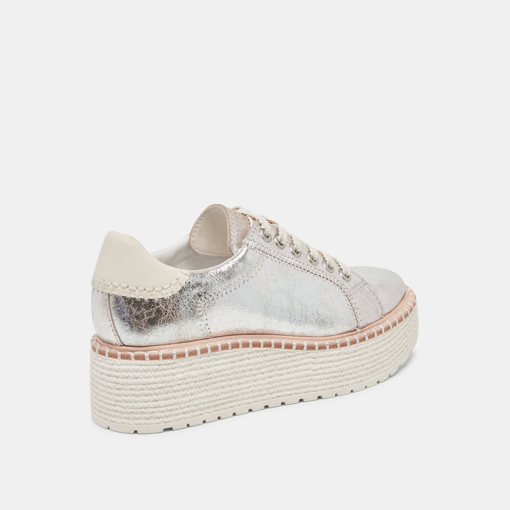 TWAIN SNEAKERS SILBER GECRACKTES LEDER