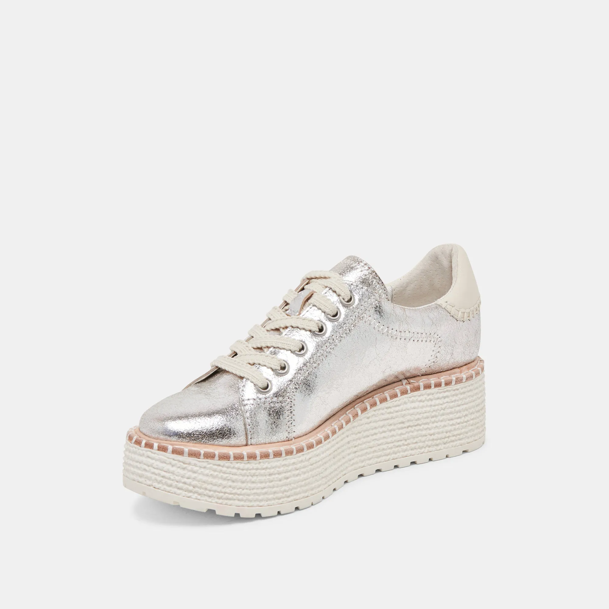 TWAIN SNEAKERS SILBER GECRACKTES LEDER