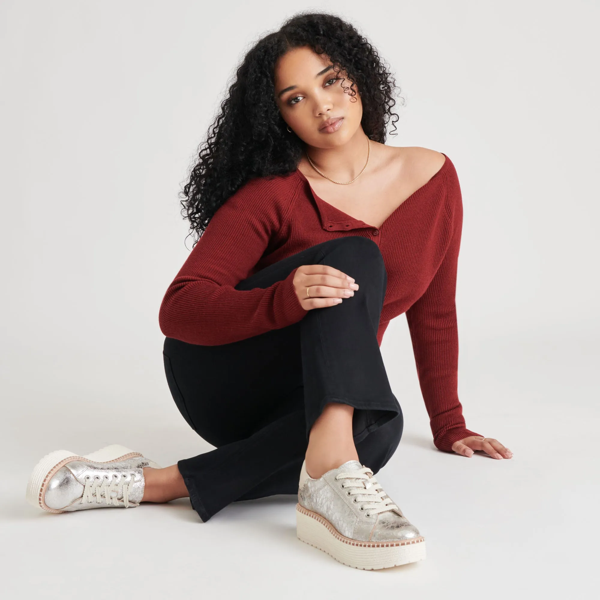 TWAIN SNEAKERS SILBER GECRACKTES LEDER