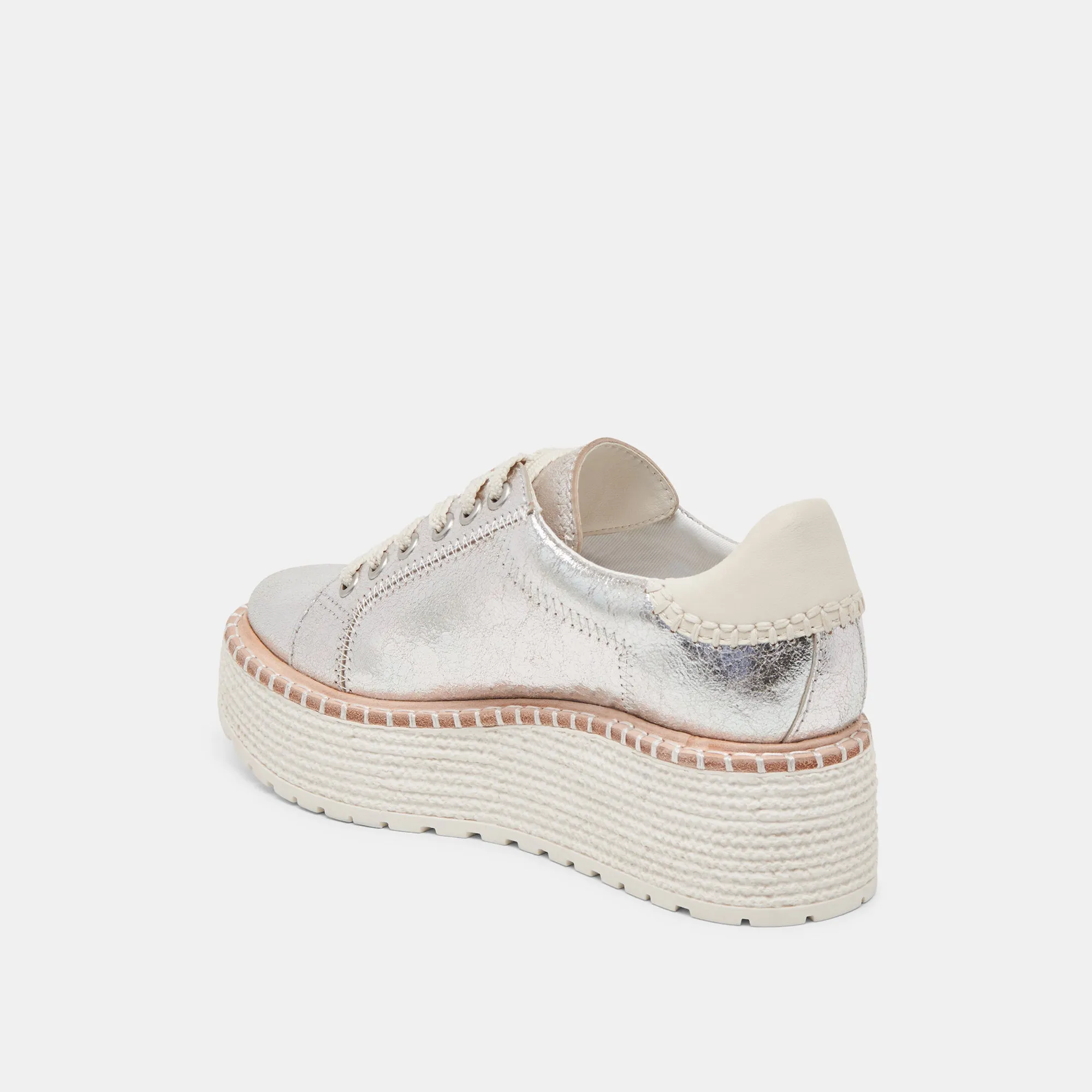 TWAIN SNEAKERS SILBER GECRACKTES LEDER