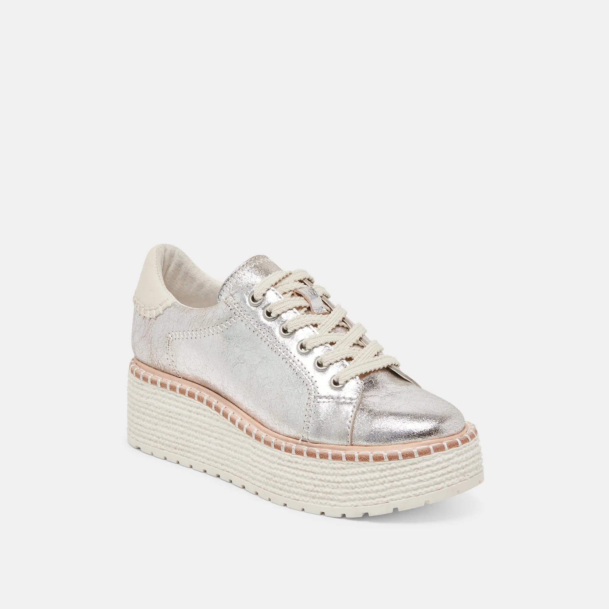TWAIN SNEAKERS SILBER GECRACKTES LEDER