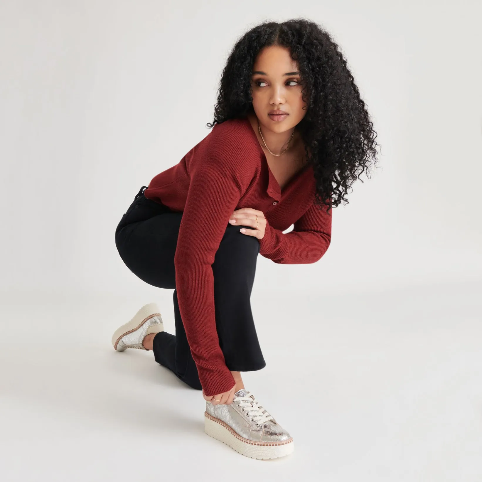 TWAIN SNEAKERS SILBER GECRACKTES LEDER
