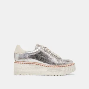 TWAIN SNEAKERS SILBER GECRACKTES LEDER