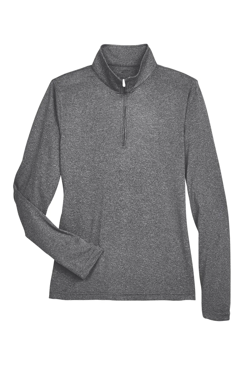UltraClub Damen Heather Cool & Dry Performance Feuchtigkeitstransportierendes 1/4-Zip Sweatshirt - Heather Schwarz
