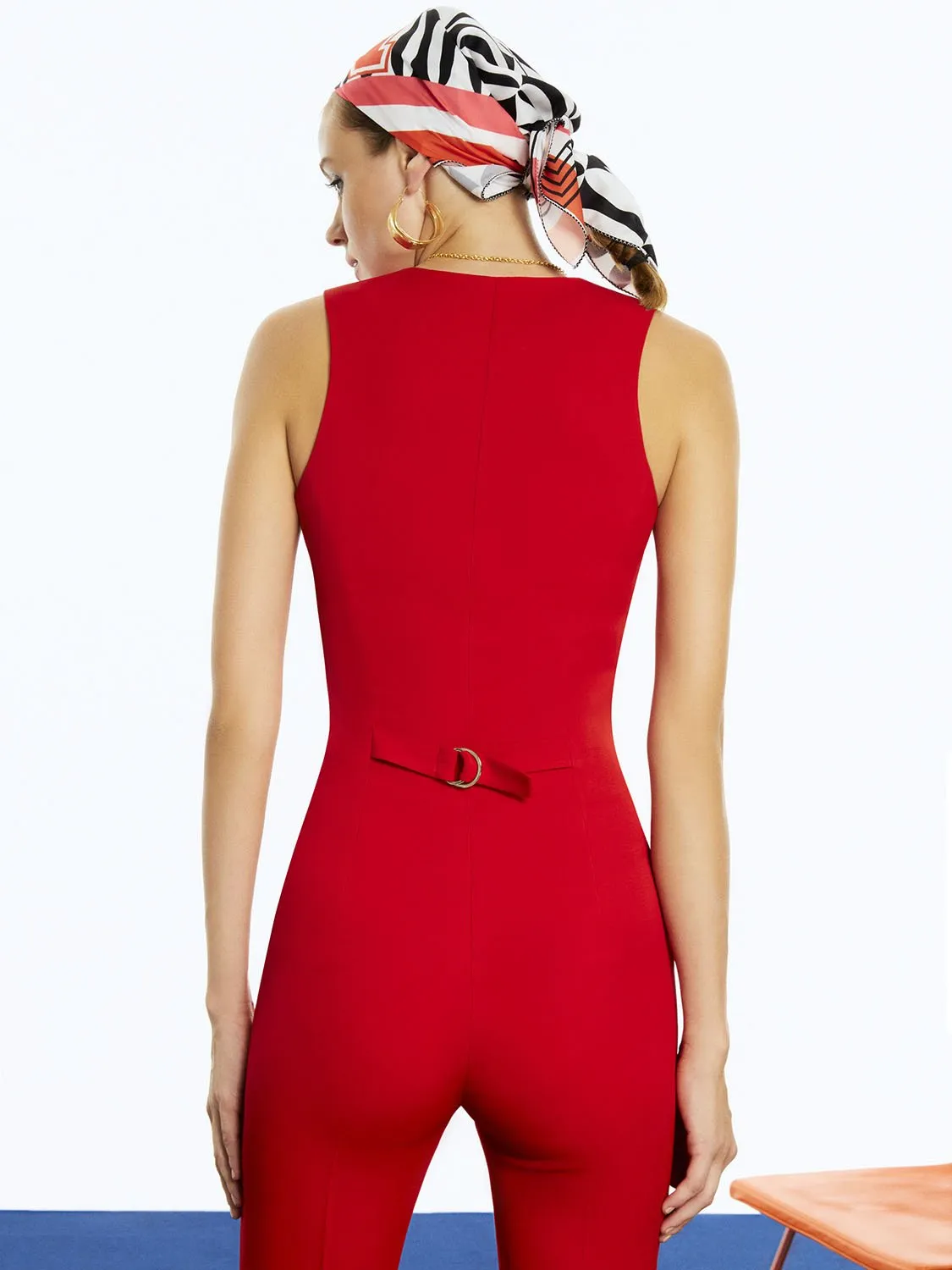V-Ausschnitt Jumpsuit