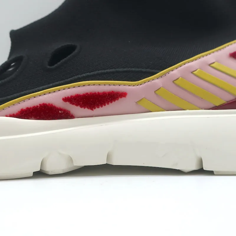 Valentino Heroes Cutout Socken-Sneakers Schwarz Dehnbare Strickware Größe 41