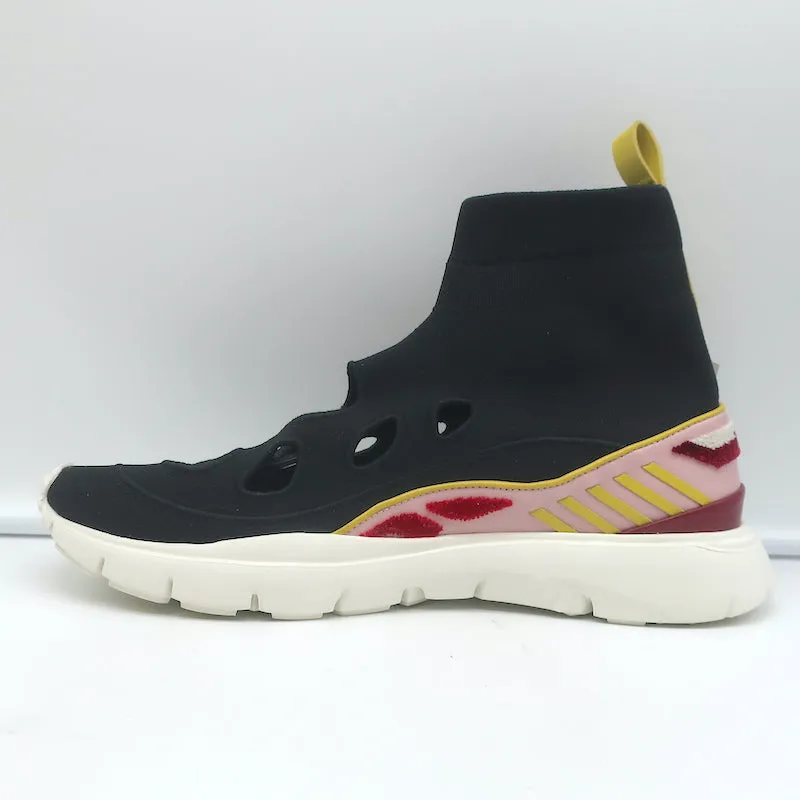 Valentino Heroes Cutout Socken-Sneakers Schwarz Dehnbare Strickware Größe 41