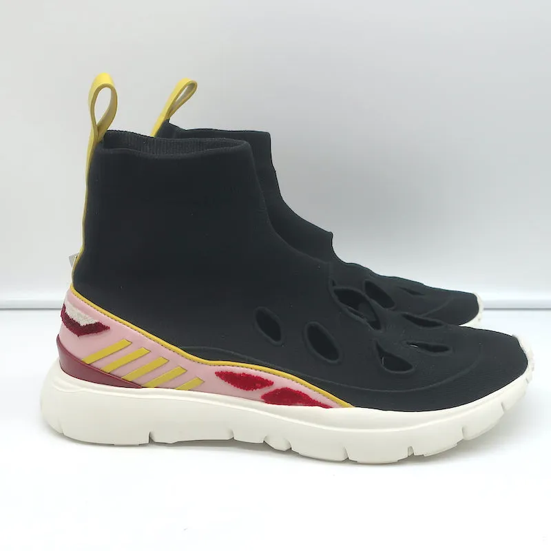 Valentino Heroes Cutout Socken-Sneakers Schwarz Dehnbare Strickware Größe 41