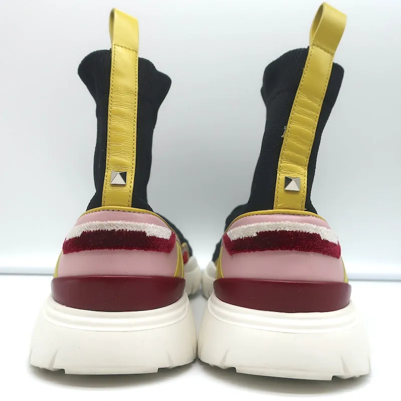 Valentino Heroes Cutout Socken-Sneakers Schwarz Dehnbare Strickware Größe 41