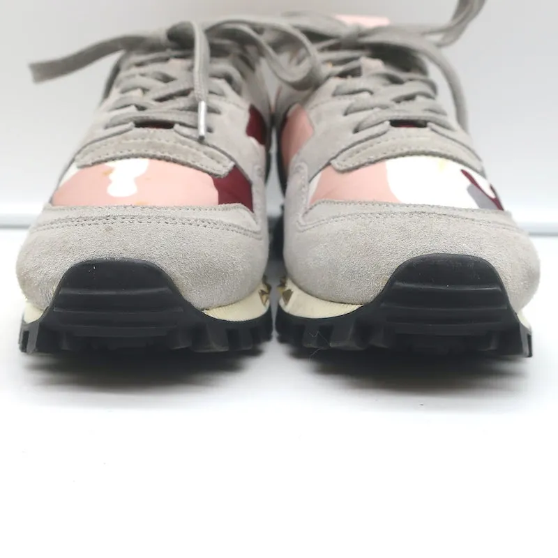 Valentino Soul Rockstud Sneakers Pink Camo & Grauer Wildleder Größe 35