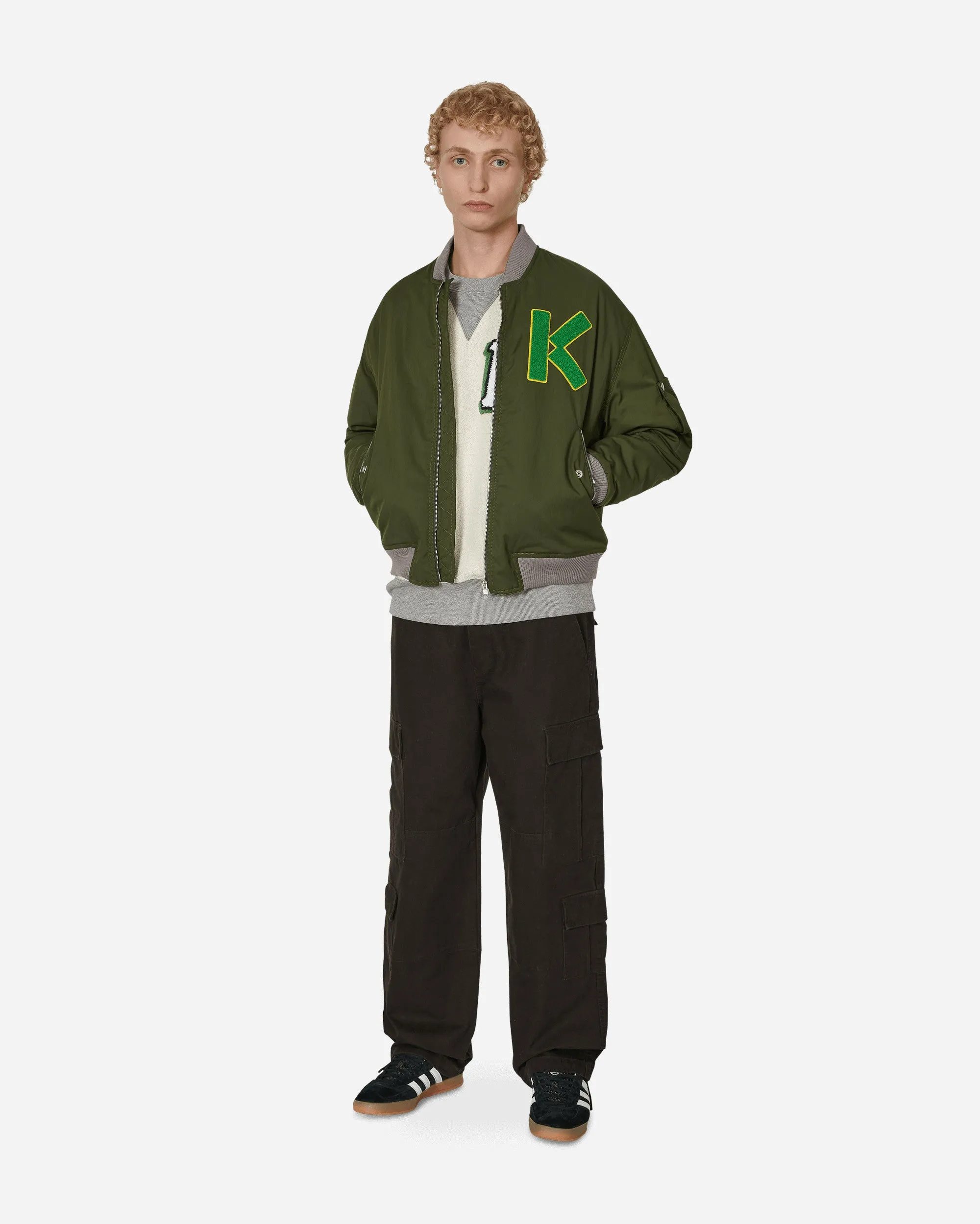 Varsity Bomber Jacke Grün