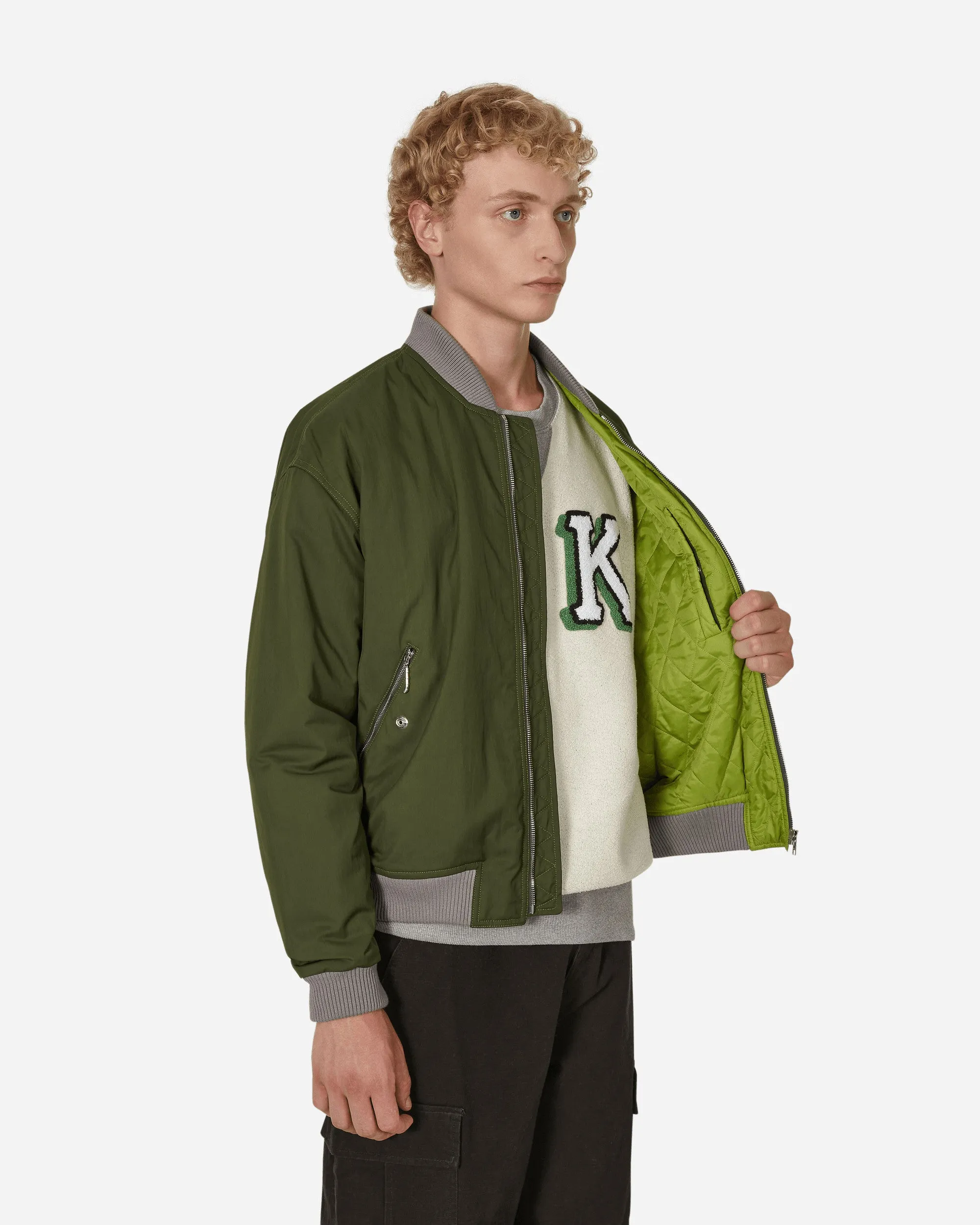 Varsity Bomber Jacke Grün