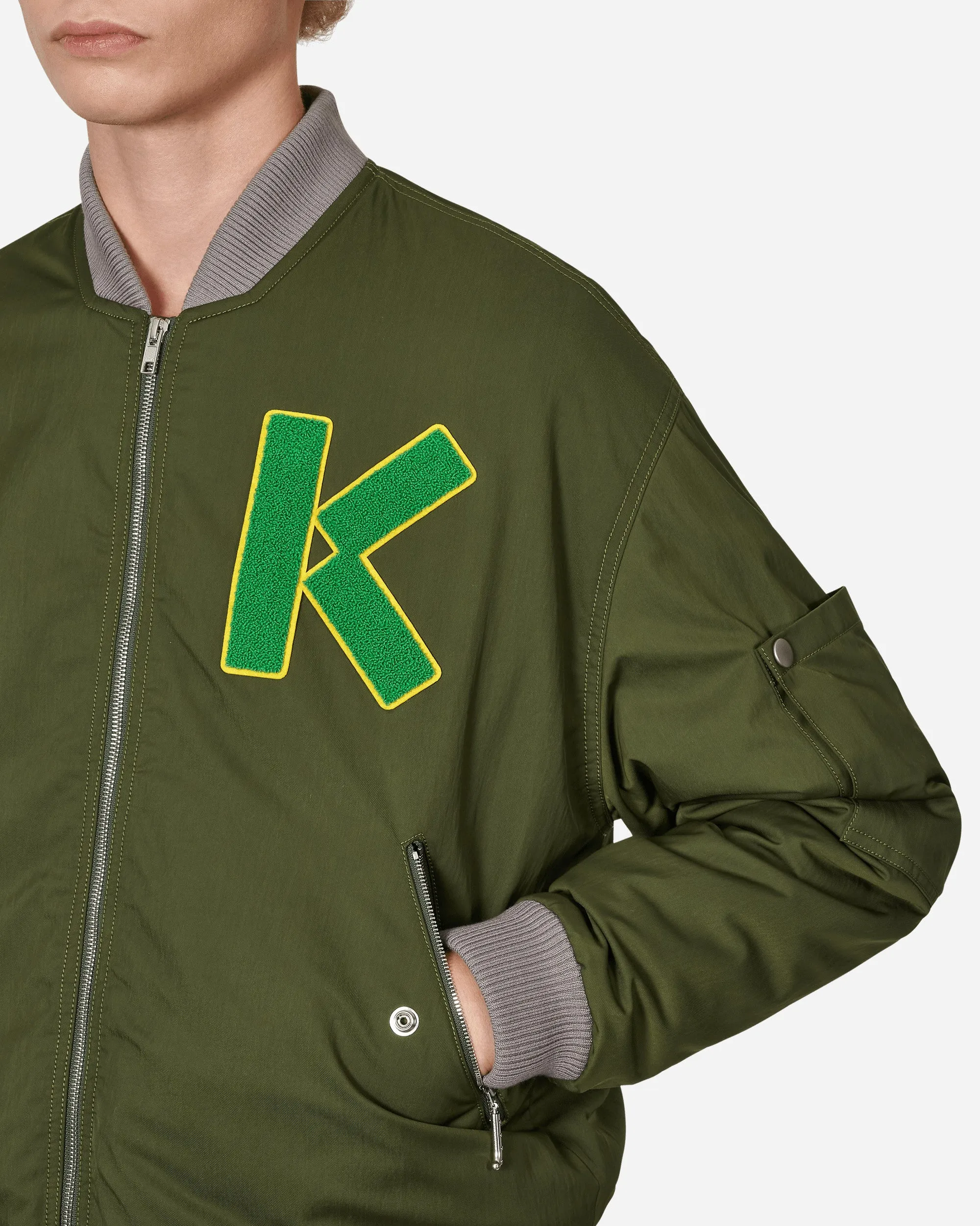 Varsity Bomber Jacke Grün