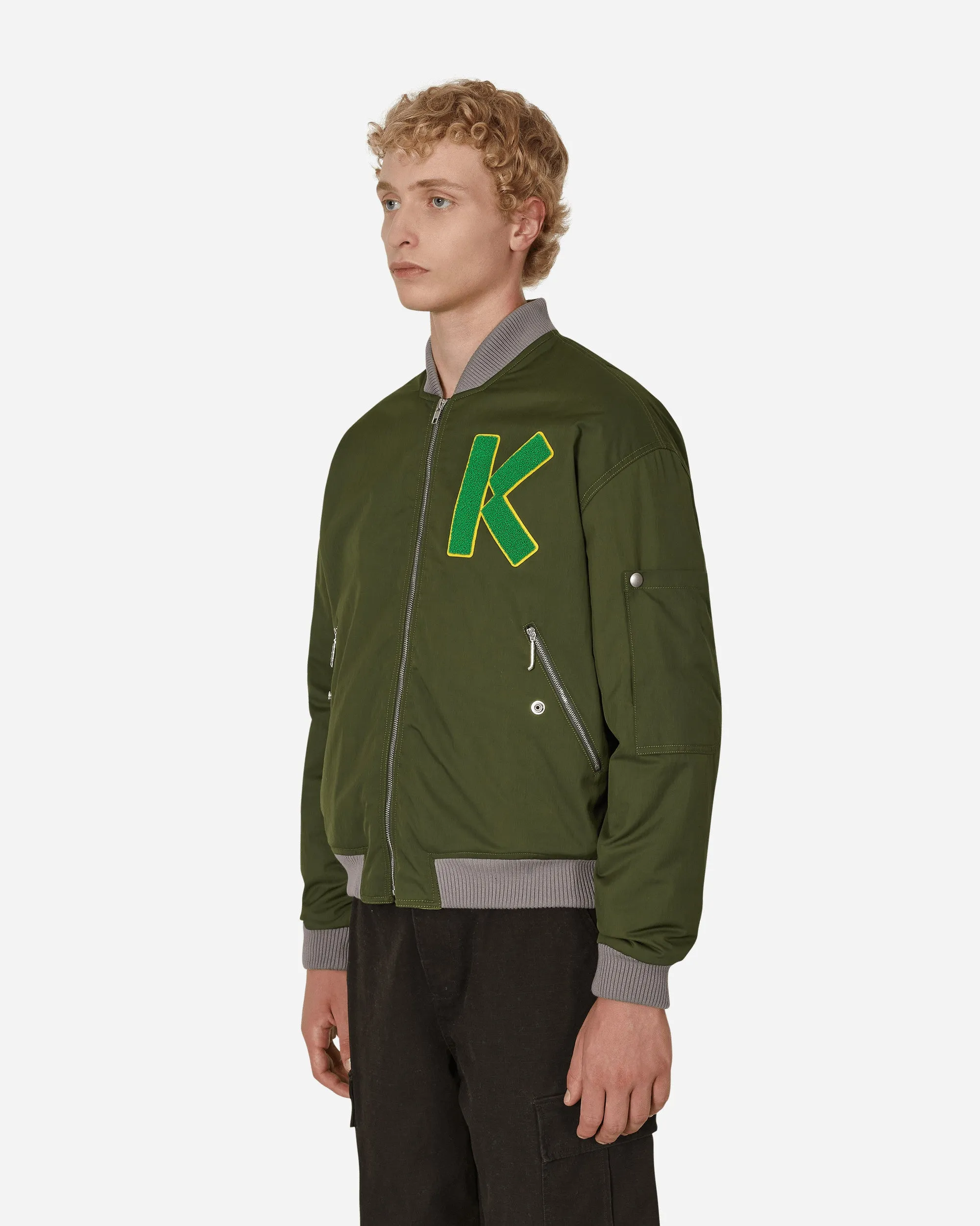 Varsity Bomber Jacke Grün