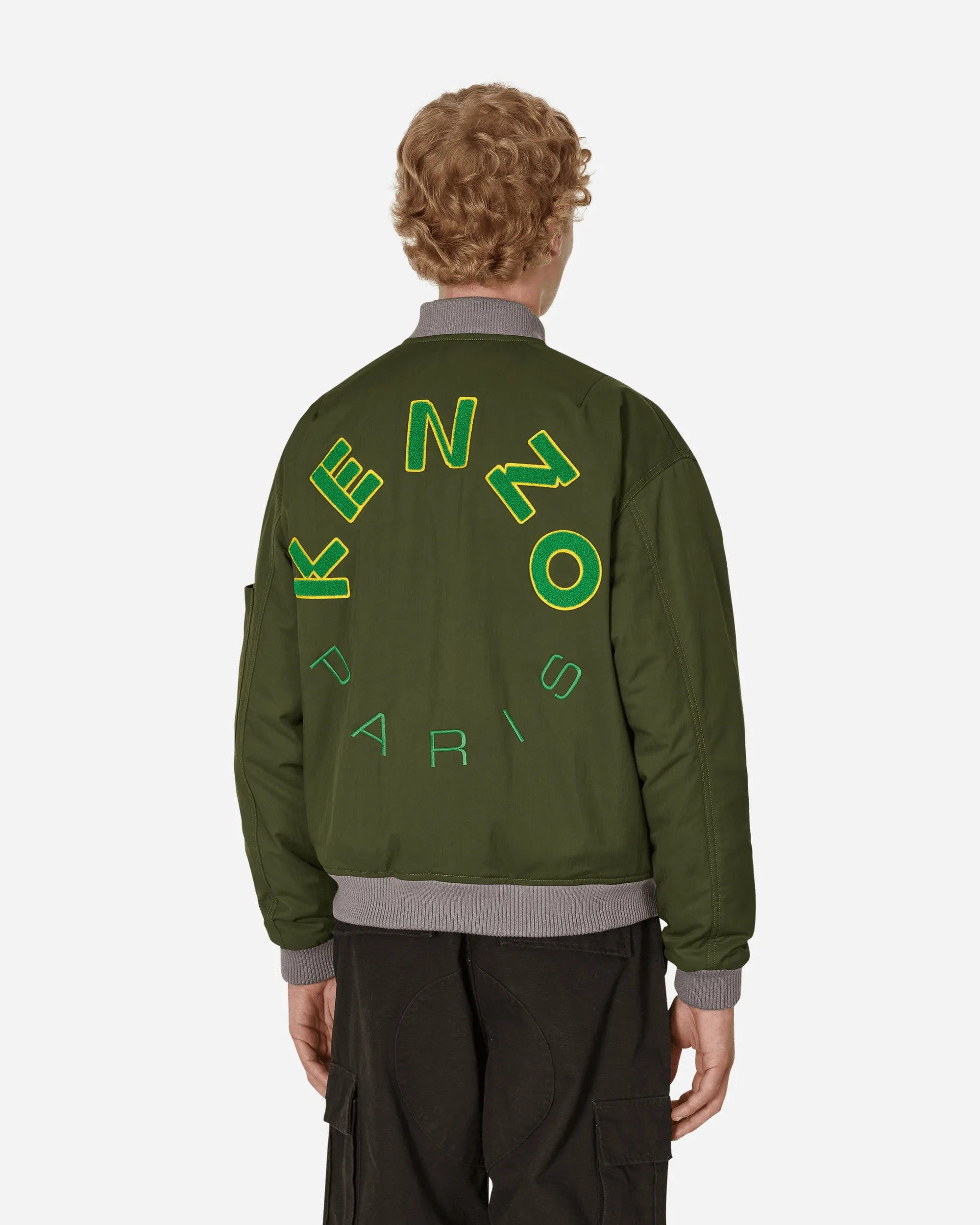 Varsity Bomber Jacke Grün