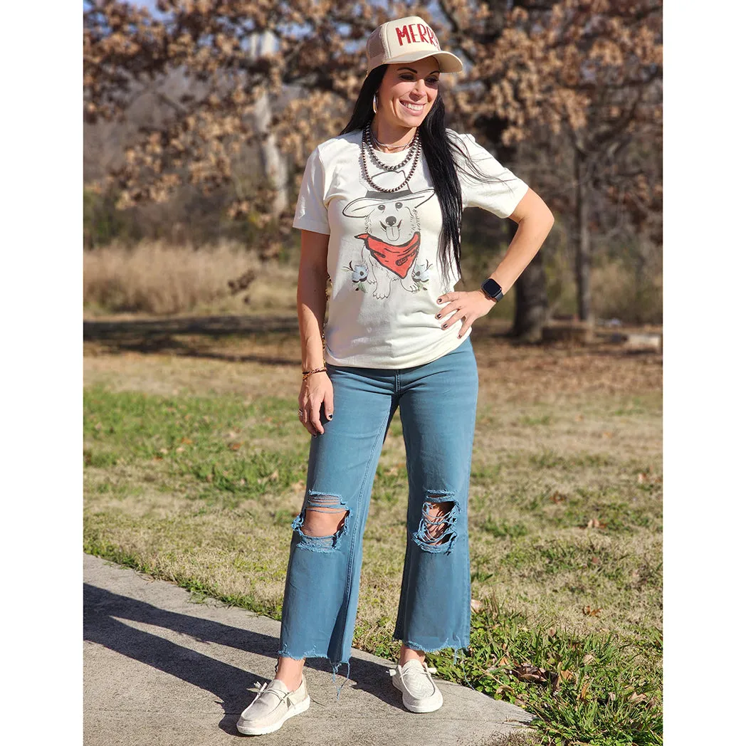 Vervet Blue Grey 90's Vintage Crop Jeans