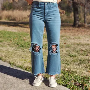 Vervet Blue Grey 90's Vintage Crop Jeans