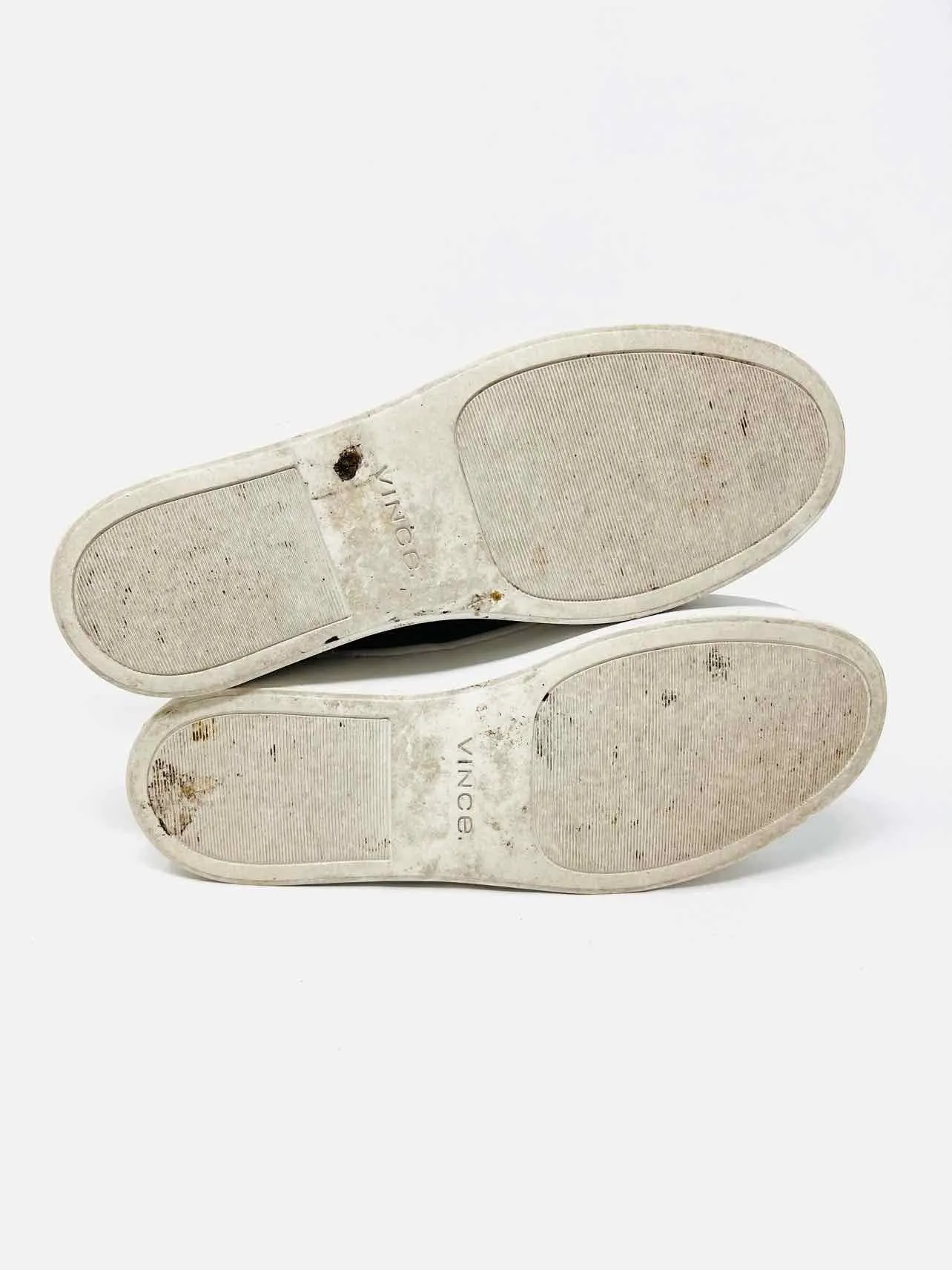 Vince Größe 5 Beige/Weiße Plateau-Slip-On Designer-Sneakers