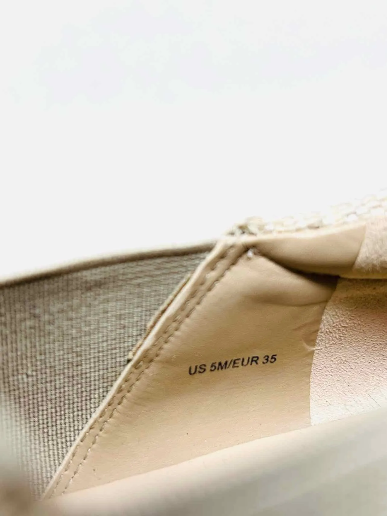 Vince Größe 5 Beige/Weiße Plateau-Slip-On Designer-Sneakers
