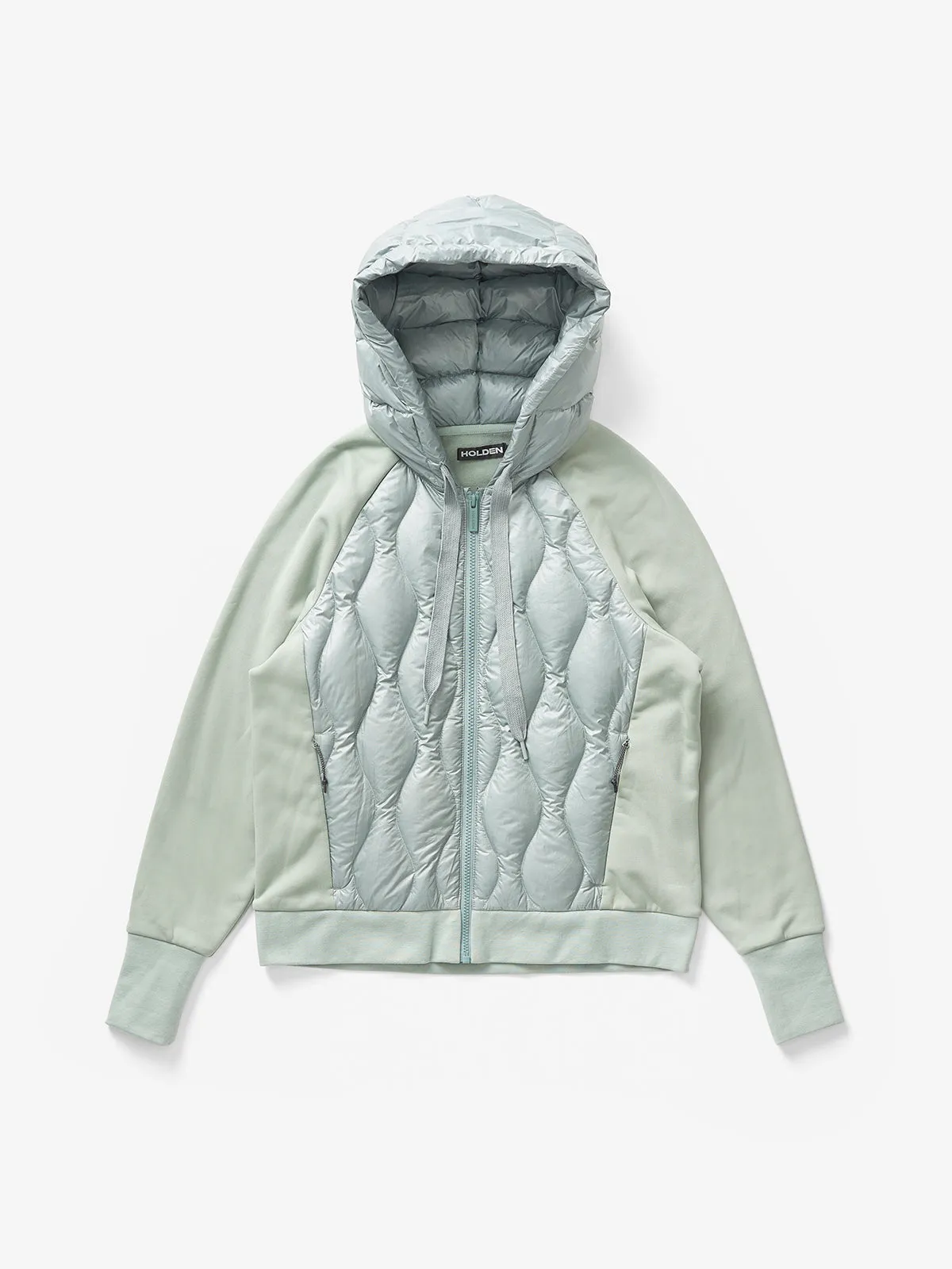 W DOWN ZIP HOODIE - Schiefergrau