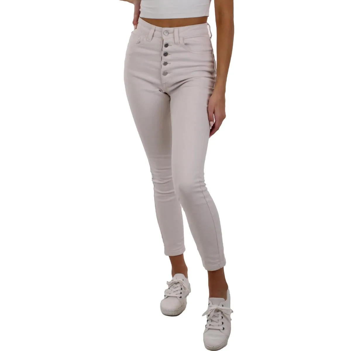 WeWoreWhat Damen The Danielle High Waist Skinny Jeans mit Knöchellänge