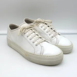 Frauen Common Projects Tournament Low Top Sneakers Weißes Leder Größe 38