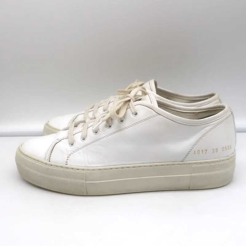 Frauen Common Projects Tournament Low Top Sneakers Weißes Leder Größe 38