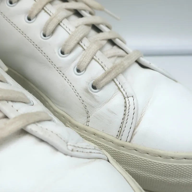 Frauen Common Projects Tournament Low Top Sneakers Weißes Leder Größe 38